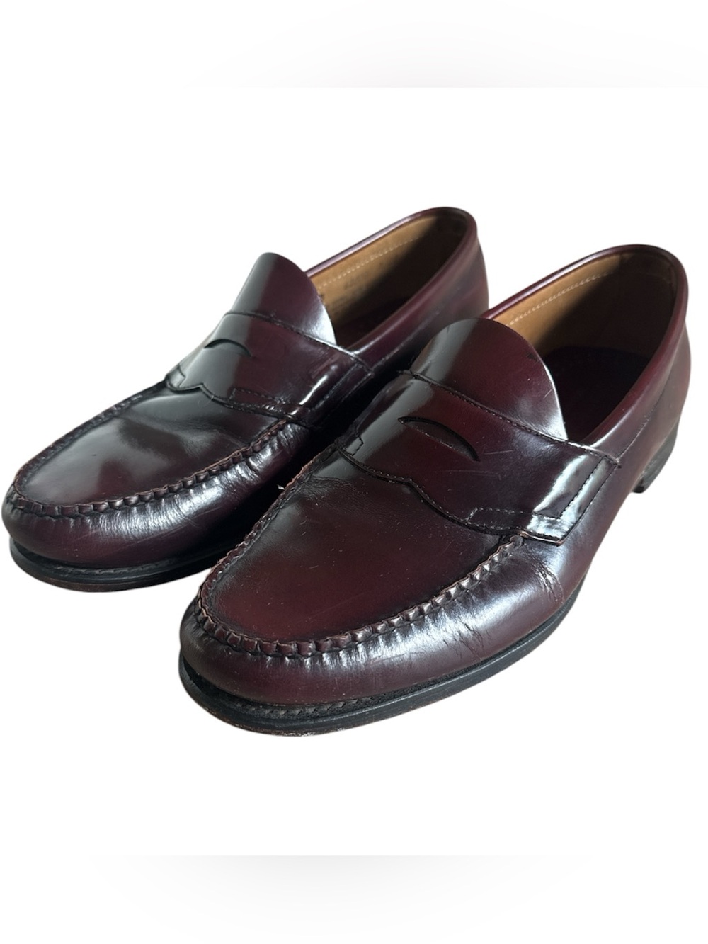 G.H. Bass Weejuns Men's 12 D Burgundy Leather Penny Loafers 620001 Academia Prep